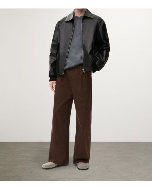 Loewe Black Hybrid Bomber Jacket In Nappa Calfskin And Cotton for men