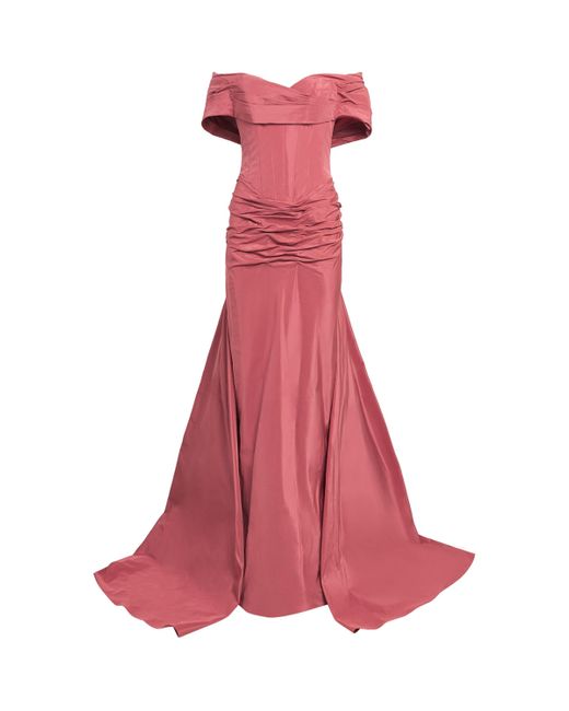 Zuhair Murad Pink Taffeta Off-The-Shoulder Gown
