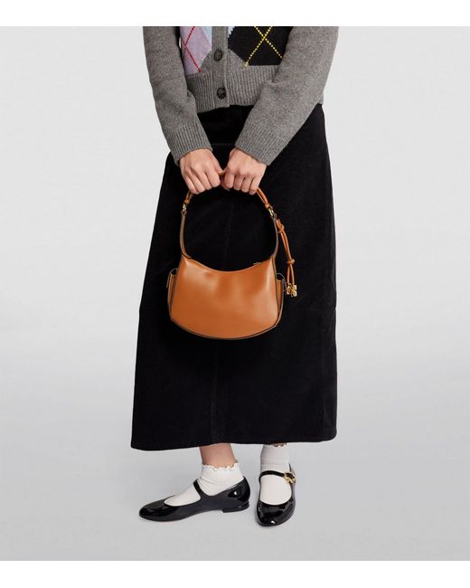 Ganni Brown Leather Swing Shoulder Bag