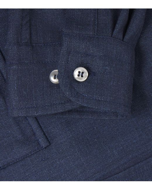 Paul & Shark Blue Virgin Wool-Blend Shirt for men