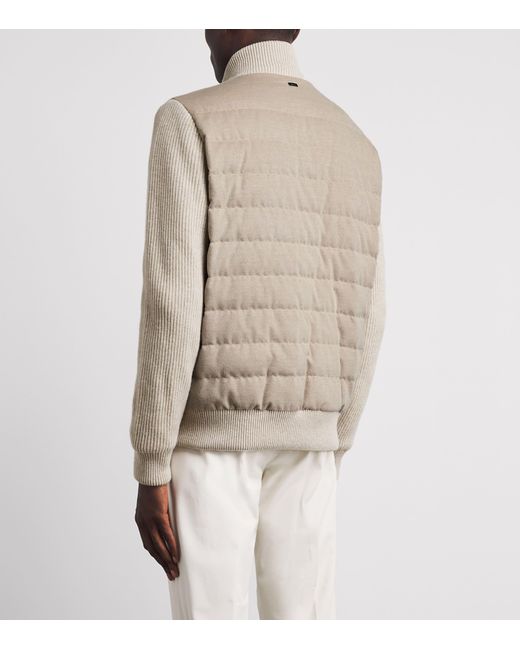 Herno Brown Quilted Hybrid Jacket for men
