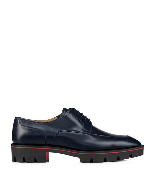 Christian Louboutin Blue Davisol Leather Derby Shoes for men