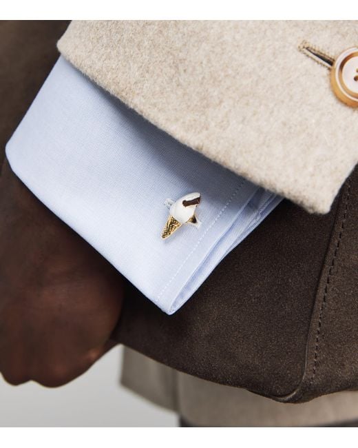 Babette Wasserman Natural Plated Ice Cream Cufflinks for men