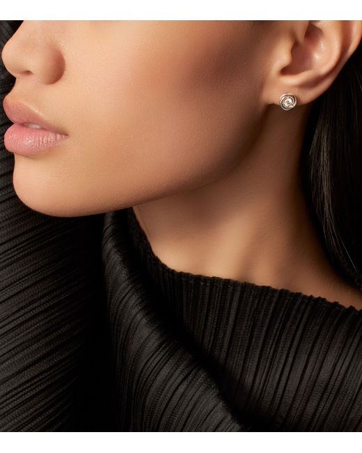 Cartier White Mixed And Diamond Trinity Stud Earrings