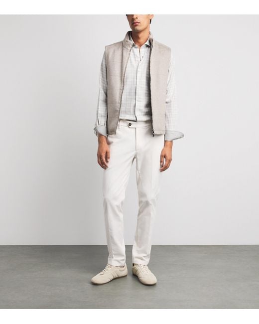 Corneliani Gray Virgin Wool Padded Gilet for men