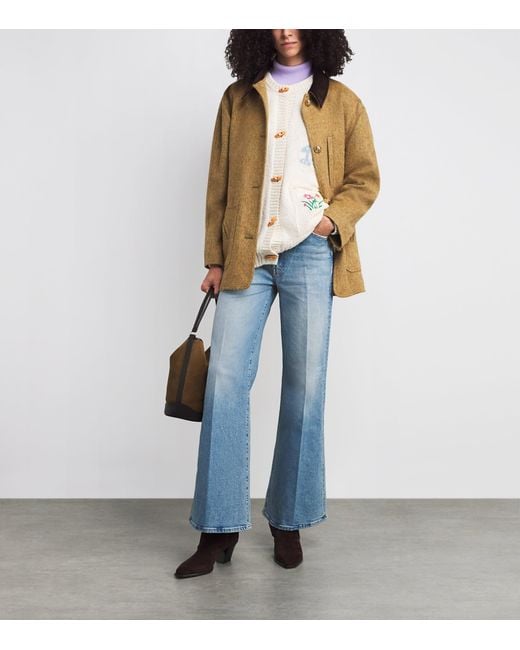 Mother Blue The Hustler Roller Sneak Jeans