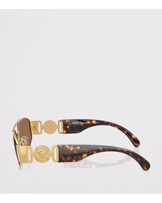 Versace Brown Metal Ve2287 Rectangle Sunglasses for men