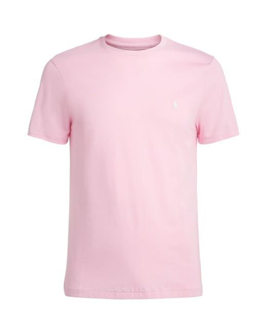 Polo Ralph Lauren Pink Cotton Custom Slim-Fit T-Shirt for men
