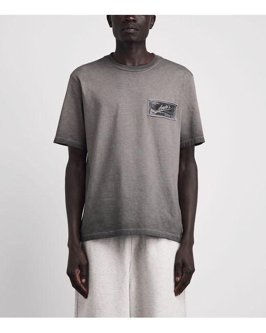 Amiri Gray Cotton Quality Goods Patch T-Shirt for men