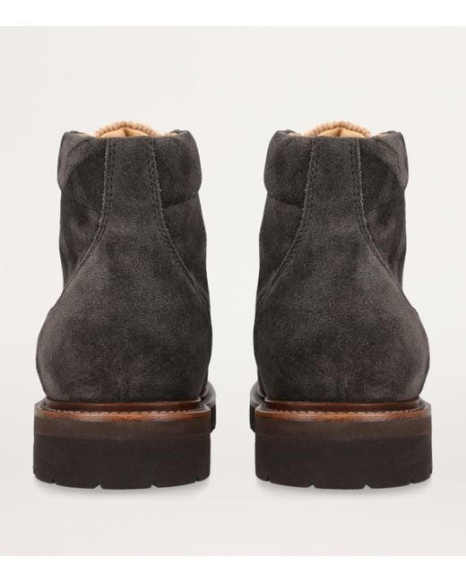 Brunello Cucinelli Brown Suede Hiker Boots for men