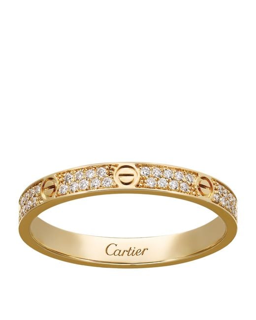 Cartier Metallic Small Yellow Gold And Diamond Love Ring