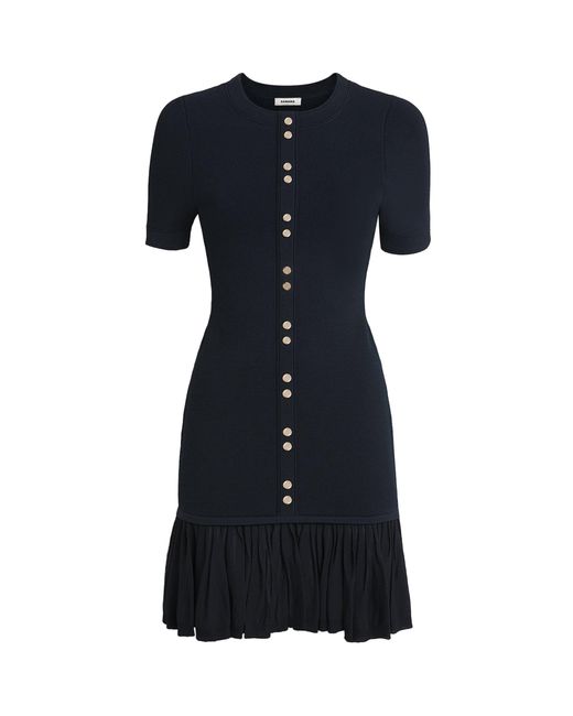 Sandro Black Ruffled Mini Dress