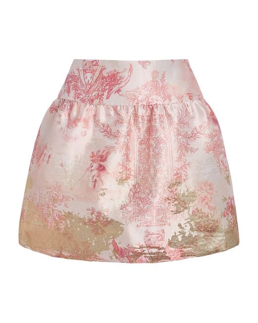Alice + Olivia Pink Satin Ella Mini Skirt