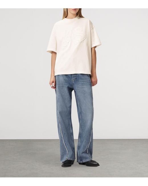 AllSaints White Organic Cotton Insignia Etta T-Shirt
