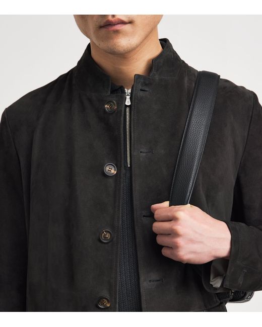 Eleventy Black Suede Jacket for men