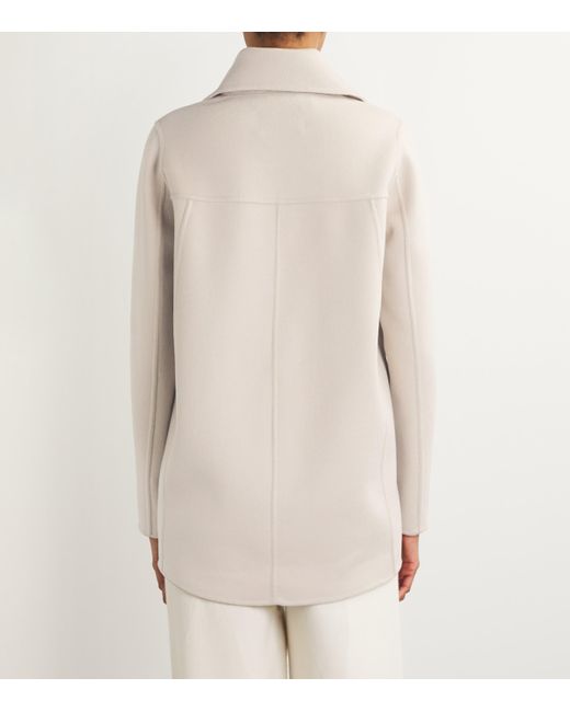 Yves Salomon Natural Wool-Cashmere Pea Coat