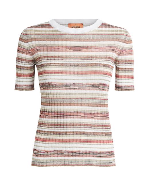 Missoni Pink Ribbed Stripe T-Shirt