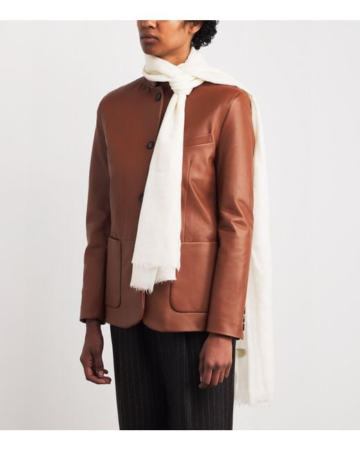 Eleventy White Cashmere Scarf