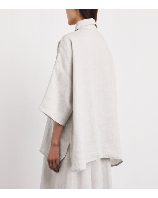 Eskandar White Linen Relaxed Shirt