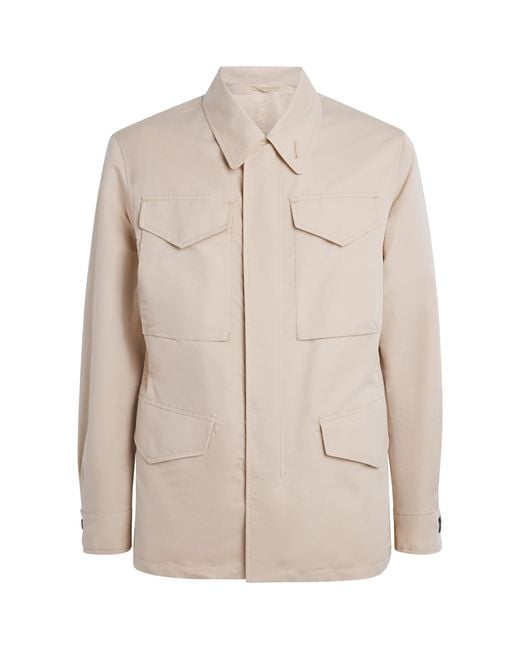 Eleventy Natural Cotton-Silk Safari Jacket for men