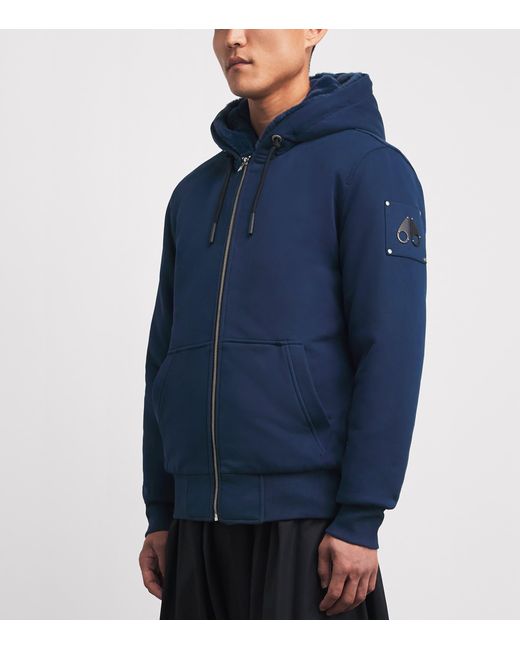 Moose Knuckles Blue Padded Bunny Zip-Up Hoodie for men