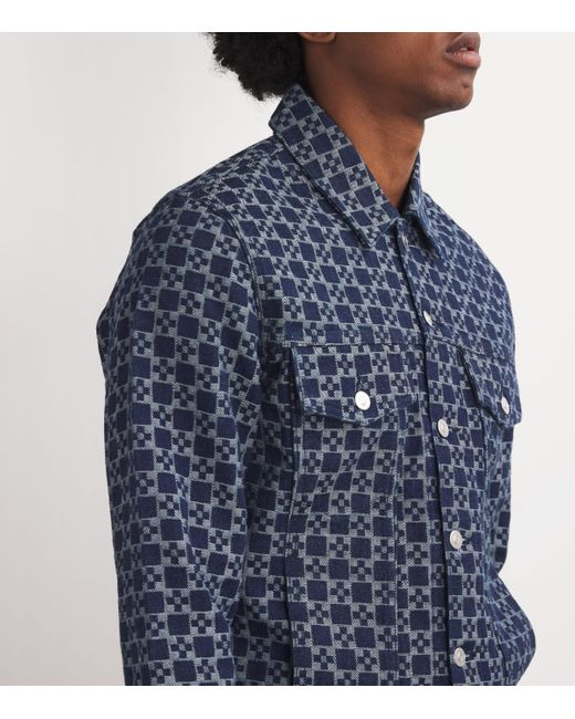 Sandro Blue Jacquard Denim Jacket for men