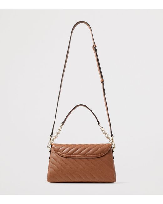 Jimmy Choo Brown Leather Curve Top-Handle Bag