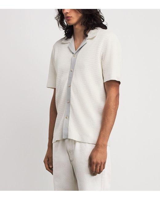 Rag & Bone White Waffle-Knit Harvey Shirt for men