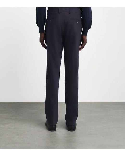 Marco Pescarolo Blue Stretch-Virgin Wool-Cashmere Trousers for men