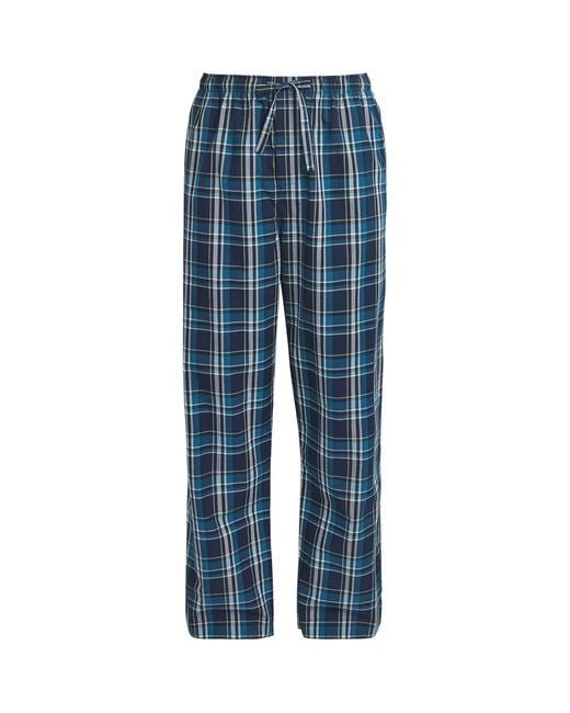 Derek Rose Blue Check Barker Pyjama Bottoms for men