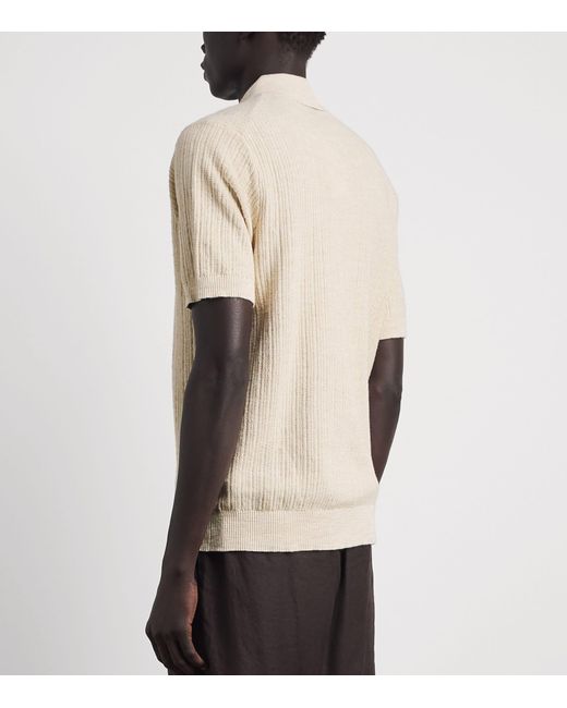 NN07 White Organic Cotton Knit Polo Shirt for men