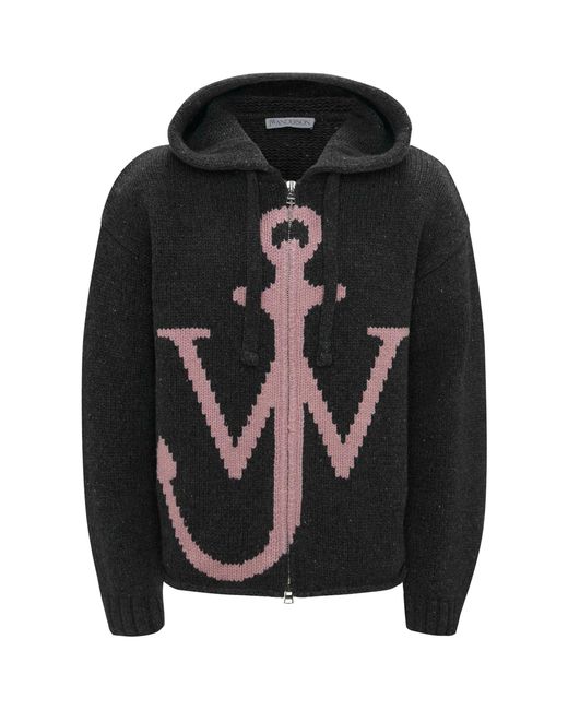 J.W. Anderson Gray Anchor Logo Hoodie for men
