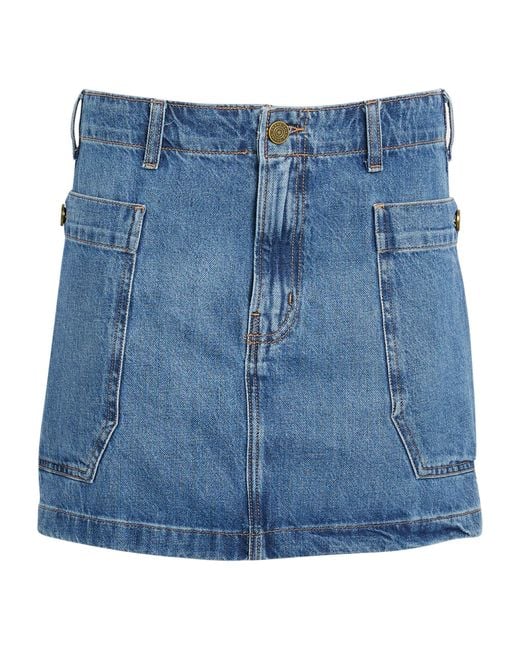 FRAME Blue Cargo Mini Skirt
