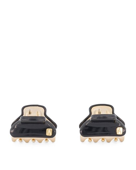 Alexandre De Paris Black Plated Mini Claw Hair Clip