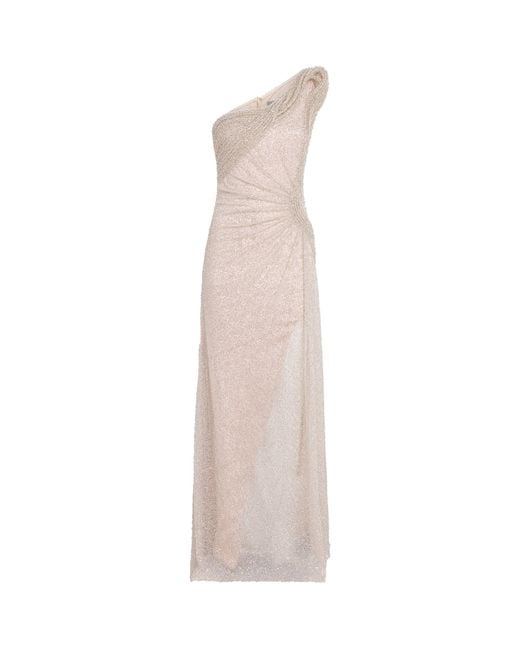 Gaurav Gupta White Draped Lunaris Glisten Gown