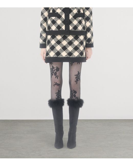 Valentino Black Tweed A-Line Mini Skirt