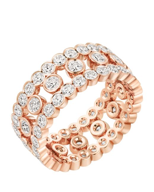Cartier Pink Rose Gold And Diamond Broderie De Ring