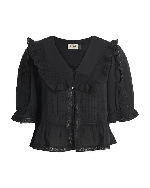 Rixo Black Cotton Ellery Blouse