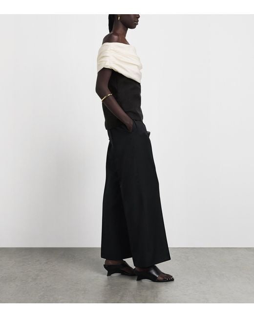 Voranida White Silk-Blend Ruched-Detail Vetra Top