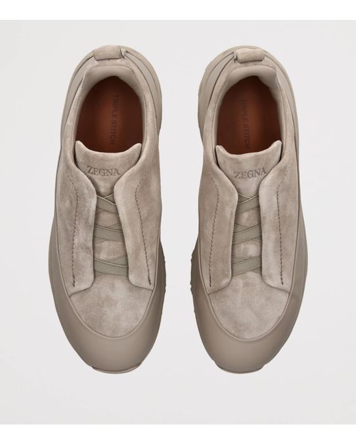 Zegna Natural Suede Monte Sneakers for men