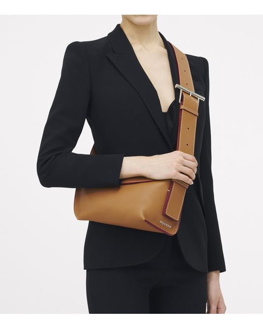McQueen Brown Leather The T-Bar Sling Cross-Body Bag