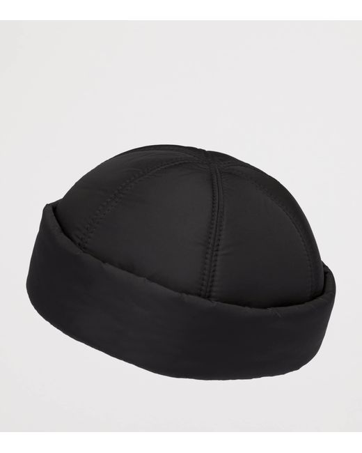 Prada Black Re-Nylon Logo Beanie for men