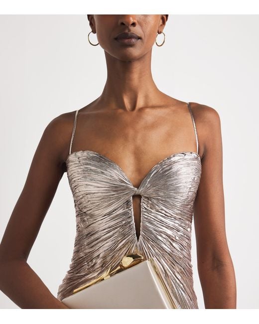 Maria Lucia Hohan Natural Metallic Silk Mirren Maxi Dress
