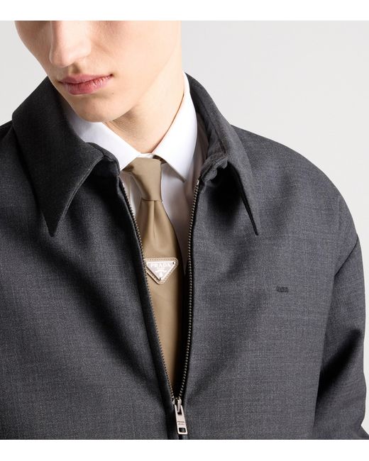 Prada White Re-Nylon Triangle Tie for men