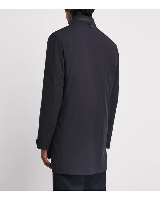 Corneliani Blue Water-Resistant Overcoat for men