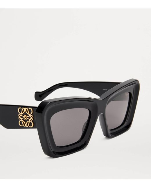 Loewe Black Bevelled Cat Eye Sunglasses