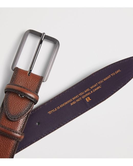 Elliot Rhodes Brown Burnished Leather Belt for men
