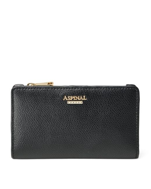 Aspinal Black Small Leather Mayfair Purse