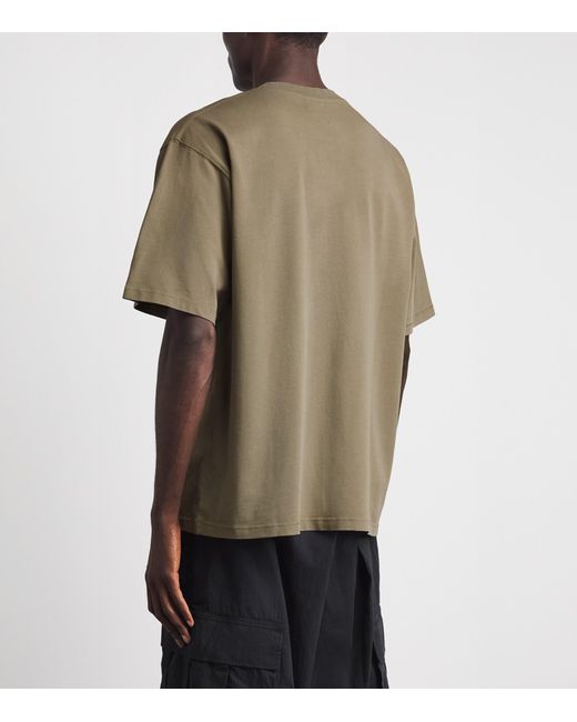 Won Hundred Green Cotton Italic Logo T-Shirt for men