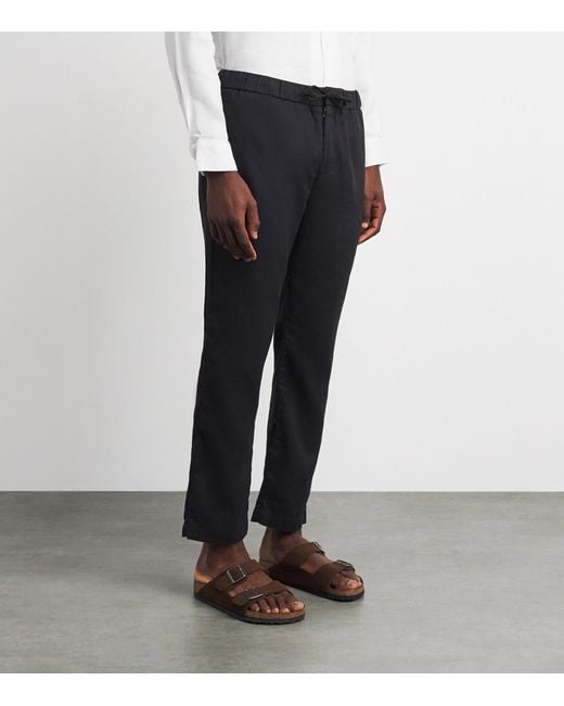 Frescobol Carioca Black Cotton-Linen Oscar Chinos for men